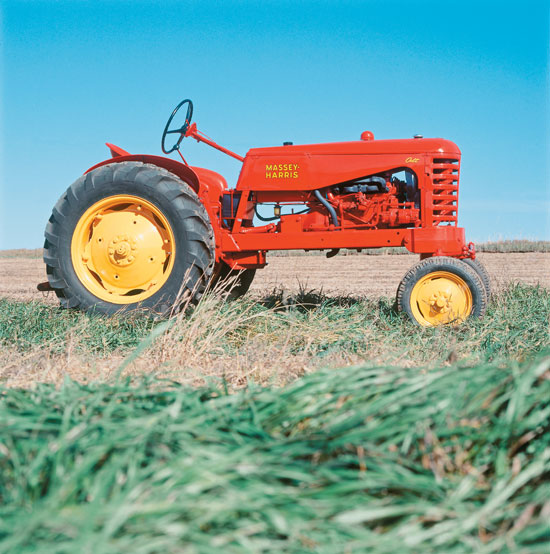 The 1953 Massey-Harris 21 Colt. In a break from tradition, the Massey-Harris Colt had an underneath, rather than vertical, exhaust.
